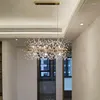 Lustres or cr￩atif moderne d￩co led suspendre des lumi￨res chambre ￠ coucher salon salon salon hall en acier inoxydable lampe en cristal