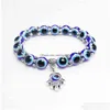 Charm Bracelets Lucky Bracelet Vintage Blue Eyes Beads Fatma Hands Men And Women Personality Weird Wrist Ornaments Drop Delivery Jew Dhmra