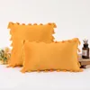 Travesseiro de almofada de veludo macio, travesseiros de moda arremesso de cores sólidas com borla de luxo quadrado para sofá de sala de estar