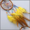 Kunst- en ambachten kunst- en ambachten handleiding Dreamcatcher Wind Chime Feather Bead Round Aeolian Bells Home Furning Decoratieve snuisterijen Dhizy