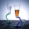 Vinglas som b￶jer pigmenterat champagne glas oregelbundet designglas cocktail b￤gge sherry vin cup party drinkware bar betj￤nande tillbeh￶r 221124
