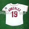 College Baseball porte des maillots VINTAGE 1995 Ivan Rodriguez Juan Gonzalez Adrian Beltre Rafael Palmeiro Michael Young Will Clark Alex Rodriguez Nolan Ryan Rogers