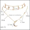 Подвесные ожерелья Crystal Star Moon Collece Gold Choker Mtilayer Подвеска Летние модные украшения для женщин 380169 Drop Delive Heck Dhilj