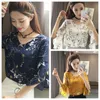 Monos de mujer Mamelucos Blusa Cuello en V Media manga acampanada Camisas Estampado floral Elegante 3 colores Salvaje Top Cómodo Camisa transpirable 221123