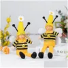 Decorações de Natal Decorações de Natal Gnome Bee Anões Doll fofo Longo Long Plush Decoração de ornamentos para festival Holiday Home B Dhhum