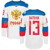 O hóquei da faculdade usa a Copa do Mundo da Jersey da Rússia WCH 8 Alex Ovechkin Vladimir Tarasenko 71 Evgeni Malkin 72 Sergei Bobrovsky 13 Pavel Datsyuk Jersey de hóquei russo