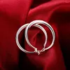 Hoop örhängen stor cirkel rund örhänge för kvinnor 925 stämpel silver färg ovanlig 2022 trend julfest bröllop smycken