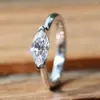 Обручальные кольца Caoshi Styly Simple Design Женские группы Marquise Shape Crystal Jewelry для церемонии помолвки аксессуары