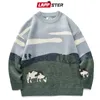 Men's Sweaters LAPPSTER Men Cows Harajuku Knitted Winter Mens Kawaii Vintage Korean Fashion Designer Pullovers 221124