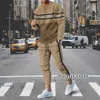 Mens Tracksuits Autumn Fashion Soild Color Long Sleeve T Shirt Tracksuit Men byxor Ställ överdimensionerade Sweatpants 2 -stycken Sportkläder Kläder 221124