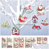 Juldekorationer Juldekorationer PCS TRￄR ORNAMENTS KIT M￥lt Pendant Country Retro Taggar Xmas Trees Tabletop FirePlac DHCTJ