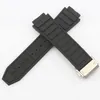 Watch Bands Black 29 19mm Convex Mouth Rubber Watchband For HUBLO T Big Ban G Stainless Steel Deployment Clasp Strap30852840