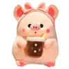 1Pc 304060Cm Kawaii Cartoon Piggy Plush Toys Stuffed Soft Animal Pig Farm Bubble Cup Pillow Dolls Fantastic Gift For Baby J220729