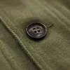 Herrjackor tjocka sammet grön frukt krage retro militär stil multi-pocket verktyg regelbundet passar manliga kläder mode 221124