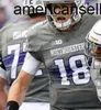 Custom Northwestern 2019 Football Black Grey Purple White #10 TJ Green 25 Isiah Bowser 18 Clayton Thorson 26 Evan Hull NCAA 150. Trikot