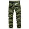 Calça masculina cargo masculino masculino casual multi-bolsos militares homens táticos do exército de calças retas de calças de desgaste