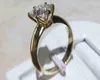 Yanhui ma 18K RGP Pure Solid Yellow Pierścień Luksusowy okrągły szkolon 8 mm 2.0ct Lab Diamond Wedding Pierścienie dla kobiet ZSR169 x220214