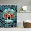 Skull Cartoon Colored Design Anpassad dusch Cradin Badrum Vattentät mögelfast polyestertyg