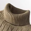 Pulls pour hommes hiver chaud col roulé automne col roulé tricoté protéger le cou S-XXL 221124