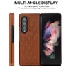 Fundas de teléfono a prueba de golpes para Samsung Galaxy Z Fold 4/3 Funda protectora de piel de cordero con textura de piel sintética