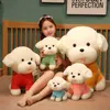 1Pc 253545Cm Kawaii Teddy Dog Plush Toy Beautiful Animal Dog Wears Sweater Dolls Soft Stuffed Cushion For ldren Birthday Decor J220729