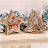 Christmas Decorations Christmas Decorations Tree Hanging Led Glowing Wooden Star Xmas Festival Luminous Ornaments For Home El Bar Tr Dh3Ev