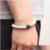 Bracciale in pietra naturale con perline Quadrato Vulcanico Uomini e donne Personalità Atmosfera Maturo Polso intellettuale Gioielli Drop Delivery Br Dhsju