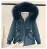 Womens Down Parka Cotton Imbottito Plus Size 2XL Winter Big Fur Jacket Women Loose Slim Warm Hooded Parka Coat giacca 221124