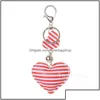 Party Favor Party Favor Event Supplies Festive Home Garden Hjärtform Key Ring Colorf American Flag KeyC DHH4W Drop Delivery Dhhep