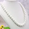 Chains Wholesale Classic White Artificial Shell Imitation Pearl Necklace Jewelry 8/10/12mm Round Glass Beads Rope Chain 18inch Y929