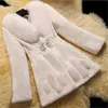 Feminino peles faux outono de inverno feminino long imite colar de peles sobretudo plus size mink coat grosso e quente roupas 5xl 221123