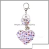 Party Favor Party Favor Event Supplies Festive Home Garden Hjärtform Key Ring Colorf American Flag KeyC DHH4W Drop Delivery Dhhep