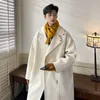 Männer Blends Winter Mode Woolen Staub Mäntel Männer Zipper Decor Hohe Qualität Koreanischen Stil Lose Beiläufige Windjacke Dicke Warme Trenchcoat 221123