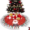 Noel Süslemeleri Noel Süslemeleri Navidad 2022 Kırmızı Ağaç Etek Yuvarlak Etek Ev Malzemeleri İçin Dekorasyon Yıl Damla Teslimat Dhlny
