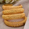 Bangle 24k 4pcs/lote dubai etíope colorido de moeda de moedas de mangueira para mulheres bangesbracelets de jóias de casamento mulheres bangracelets