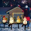 Weihnachten LED Solar Landschaft Licht Garten Rasen Lampe Wasserdichte Outdoor Schneemann Lampen Pfad Hof Boden Dekoration Lichter