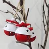 Christmas Decorations 12 PCS Decoration Craft Bells Ornaments Red White Metal Stars 50mm Merry Tree Decor Year 2023 221123