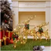 Christmas Decorations Christmas Decorations Decoration Ornaments Gold Deer Elk Led Light Tree Scene Room House Navidad Year Decorati Dhkje