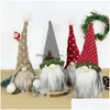 Decorações de Natal Decorações de Natal 1PC Doll sem rosto Longo Chapéu Papai Noel Gnome Dolls para One Ano Casa Ornamentos Xmas Gi DHHCO