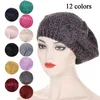 Mode bérets couleur unie casquette d'hiver pour les femmes chaud tricoté chapeau femme automne peintre casquettes dame chaud chapeaux