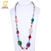 Catene Collana di perline di cristallo di pietra Collana di gioielli fatti a mano naturali colorati per le donne Accessori vintage etnici