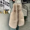 Kvinnors västar Fashion Elegant Furry Plush Coat Autumn Winter Warme Sleeveless Vest Women Sidfickor Faux Fur Jakets Feminino 2022