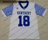 NCAA Kentucky Wildcats #18 Randall Cobb 66 George Blanda 57 Dermontti Dawson 88 Jeff Van Note 97 Art Still Blue Realed Jersey