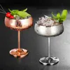 Wine Glasses Stainless Steel Wide Mouth Dish Cocktail Glass 450ML Copper Plated Cocktail Mojito Champagne Goblet Juice Coffee Cup Party Bar 221124