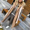 Coletes femininos rr sólido com capuz de moda com capuz coletado waistra argyle casacos elegantes bolsos longos femininos 221123