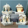 Decorazioni natalizie Decorazioni natalizie Light House Ornamento in resina Scene Village Merry For Home Regali di Natale Anno Noel Drop Delive Dhhpr