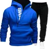 Mens Tracksuits Casual Hoodies 2 Pieces Suit Sweatshirts Zipper Pocket Sports Outfit Letter Printed Comfortable Tracksuit Soft Slim Set 221124