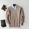 Men's Sweaters Men Cashmere Sweater Autumn Winter Soft Warm Jersey Jumper Robe Hombre Pull Homme Hiver Pullover V-Neck O-Neck Knitted 221124