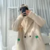 Miscele uomo inverno beige cappotto di lana nero caldo moda casual giacca doppio petto coreano allentato corto 221123