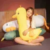 70100Cm Beautiful Duck Goose Dinosaur Plush Toy Cute Animals Long Pillow Stuffed Soft Sleeping Pillow For ldren kids Gift J220729